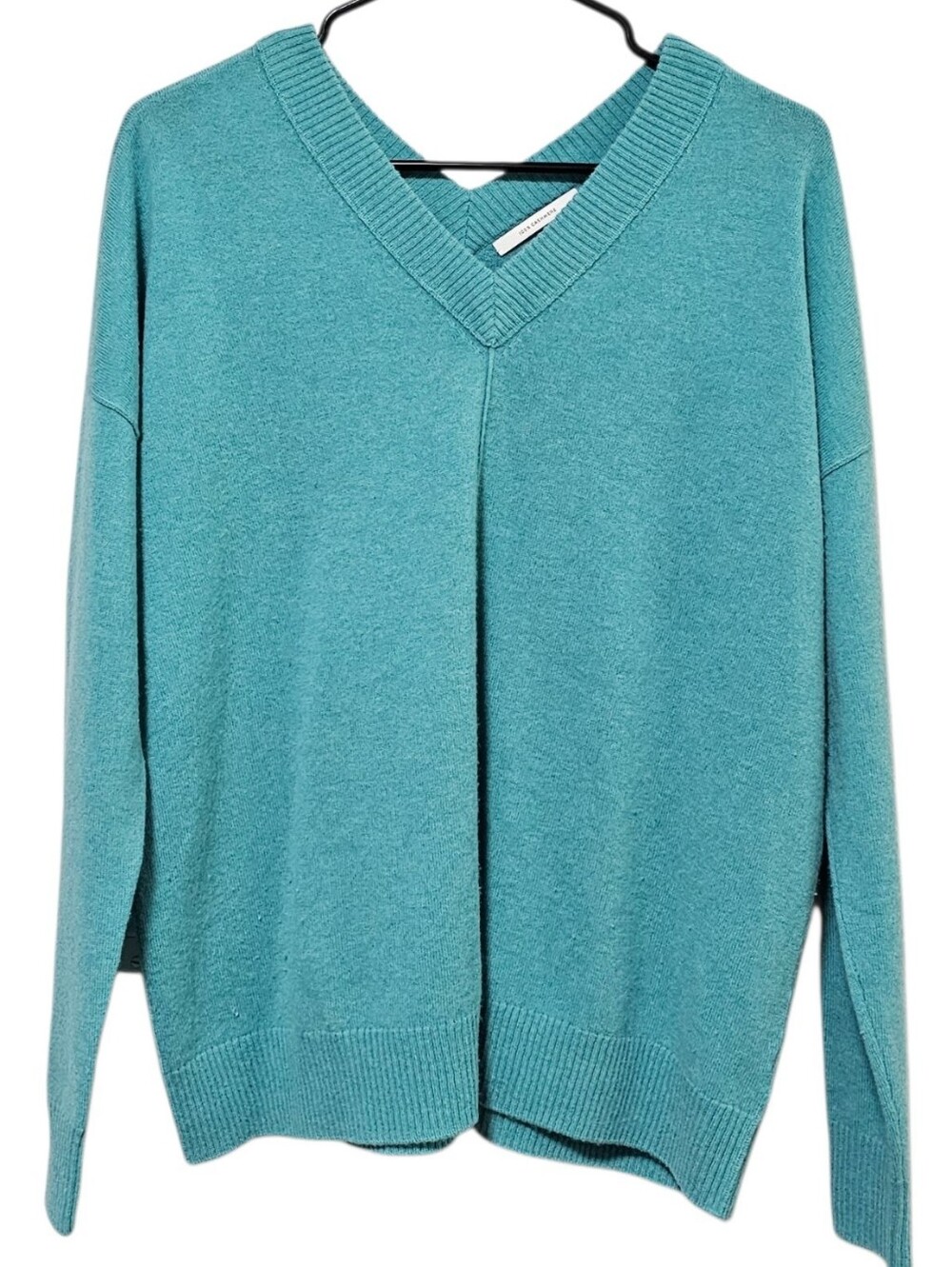 Nordstrom Signature Women's Aqua Blue Long Sleeve 100% Cashmere Sweater Size M